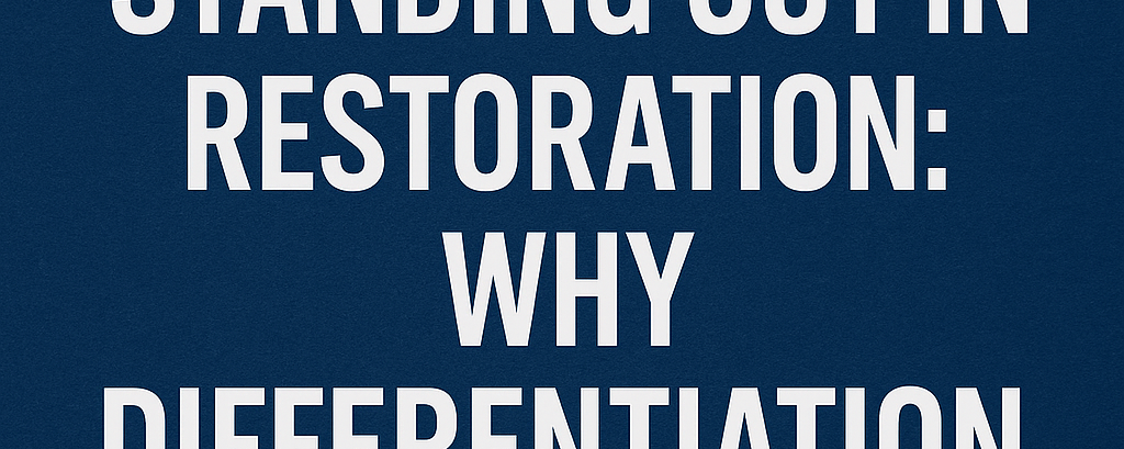 STANDING OUT IN RESTORATION: WHY DIFFERENTIATION MATTERS MORE THAN EVER
